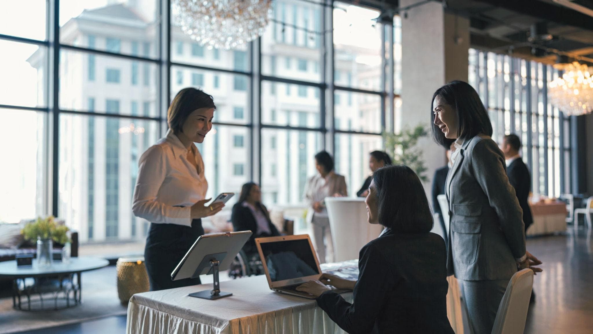 High-net-worth networking reception